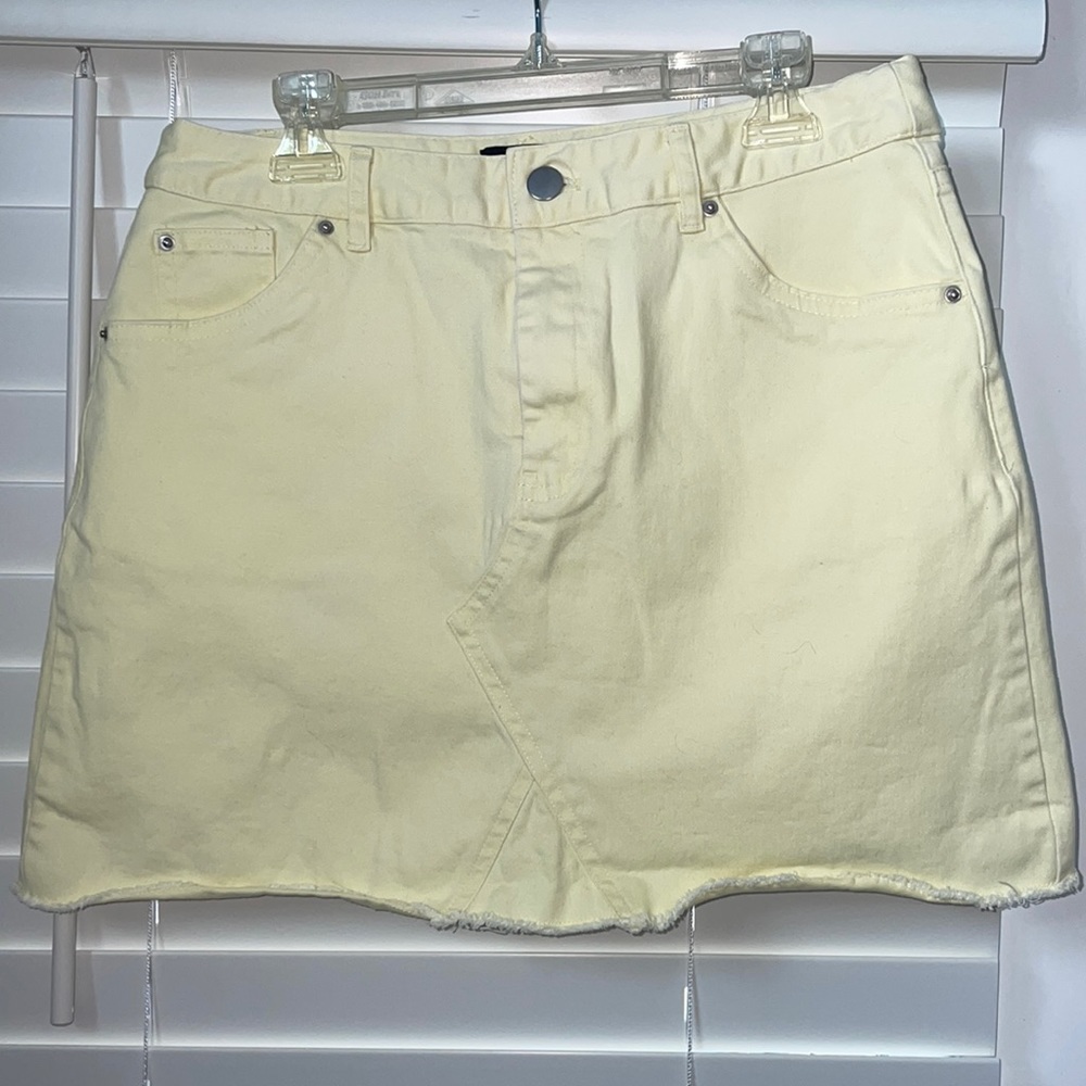 Yellow jean skirt